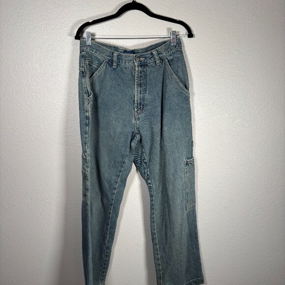 Sideout Vintage Denim High Rise Straight Leg Cargo Jeans Size 30x30 - Picture 1 of 10